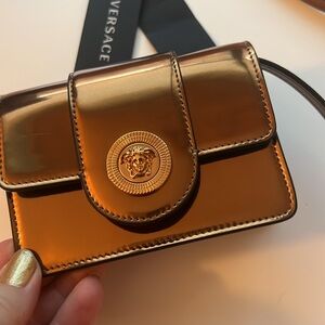Versace Metallic Gold Crossbody Bag